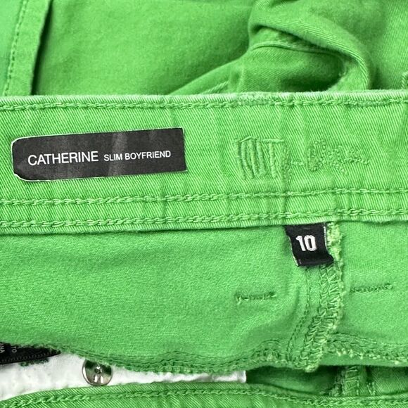 Kut From the Kloth KFTK Catherine Slim Boyfrined Pants Womens 10 Green Cuffed - Picture 13 of 15